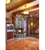 Победитель конкурса «Дизайн камина 2018» Изразцовый камин с панно «Жар птица»