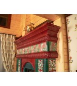 Изразцовый камин с вертикальной топкой.