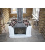 Монтаж изразцового камина белая сказка.