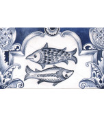 Русская печь, декорированная изразцами с сюжетами  «Знаки зодиака»      