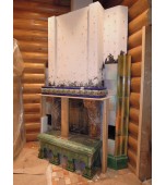 Монтаж изразцового камина с панно «жар – птица»