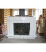 Монтаж изразцового камина белая сказка.