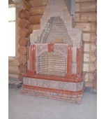 Монтаж изразцового камина с шамотными деталями.