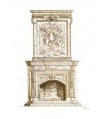 Изразцовый камин с панно «Диана-охотница»