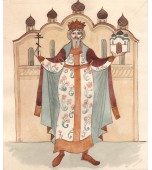 Полукруглая печь с изразцами, расписанными по сырой эмали.