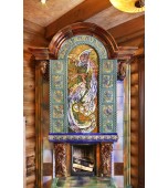 Победитель конкурса «Дизайн камина 2018» Изразцовый камин с панно «Жар птица»