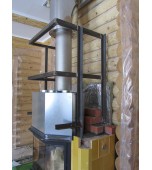 Монтаж изразцового камина с кронштейнами.