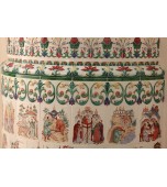 Полукруглая печь с изразцами, расписанными по сырой эмали.