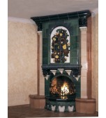 Изразцовый камин с живописным панно с совами