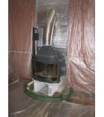 Монтаж изразцового камина с овальным эркером