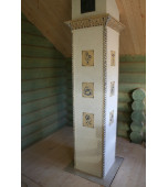 Русская печь, декорированная изразцами с сюжетами  «Знаки зодиака»      