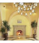 Поясной изразцовый камин с колоннами