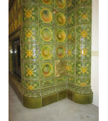 Изразцовый камин с керамическим дымоходом.