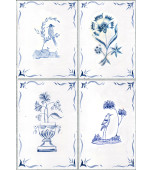 Отопительная печь с расписными сюжетными изразцами. 