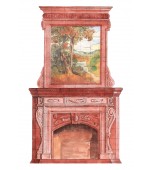 Изразцовый камин с панно «Английский пейзаж»