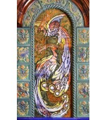 Победитель конкурса «Дизайн камина 2018» Изразцовый камин с панно «Жар птица»