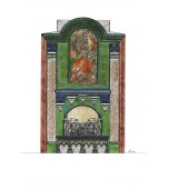 Изразцовый камин с живописным панно с совами