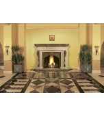 Поясной изразцовый камин с валютами