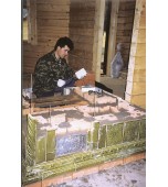 Монтаж изразцового комплекса печь – камин.