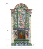 Победитель конкурса «Дизайн камина 2018» Изразцовый камин с панно «Жар птица»