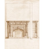 Поясной изразцовый камин с колоннами