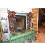 Монтаж изразцового камина с панно «жар – птица»