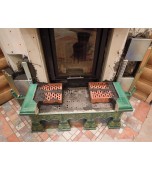 Монтаж изразцового камина с панно «жар – птица»