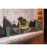 Монтаж изразцового камина с панно «жар – птица»