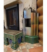 Монтаж изразцового камина с панно «жар – птица»