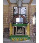 Монтаж изразцового камина с кронштейнами.