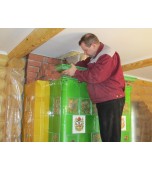 Монтаж изразцового камина с кронштейнами.