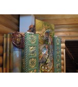 Монтаж изразцового камина с панно «жар – птица»