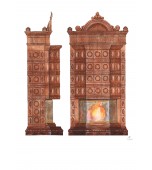 Изразцовый камин с эркером и короной.