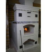 Русская печь, декорированная изразцами с сюжетами  «Знаки зодиака»      