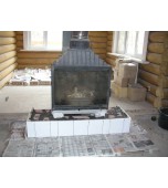 Монтаж изразцового камина белая сказка.