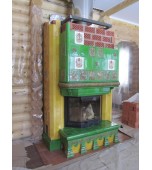 Монтаж изразцового камина с кронштейнами.