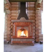 Монтаж изразцового камина с шамотными деталями.