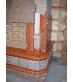 Монтаж изразцового камина с шамотными деталями.