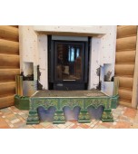 Монтаж изразцового камина с панно «жар – птица»