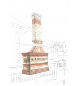 Изразцовая уличная печь «Очаг над водой».