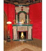 Изразцовый камин с панно «Георгий Победоносец»