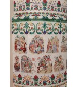 Полукруглая печь с изразцами, расписанными по сырой эмали.