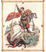 Полукруглая печь с изразцами, расписанными по сырой эмали.