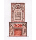 Изразцовый камин с панно «Георгий Победоносец»