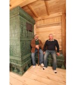 Изразцовая банная печь с лежанкой.