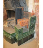 Монтаж изразцового камина с овальным эркером