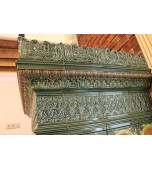 Изразцовый камин с топкой с трёхсторонним обзором.                                         