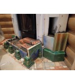 Монтаж изразцового камина с панно «жар – птица»