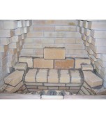 Монтаж изразцового камина с шамотными деталями.