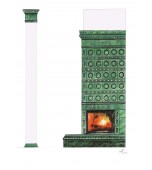 Изразцовый камин в нише.